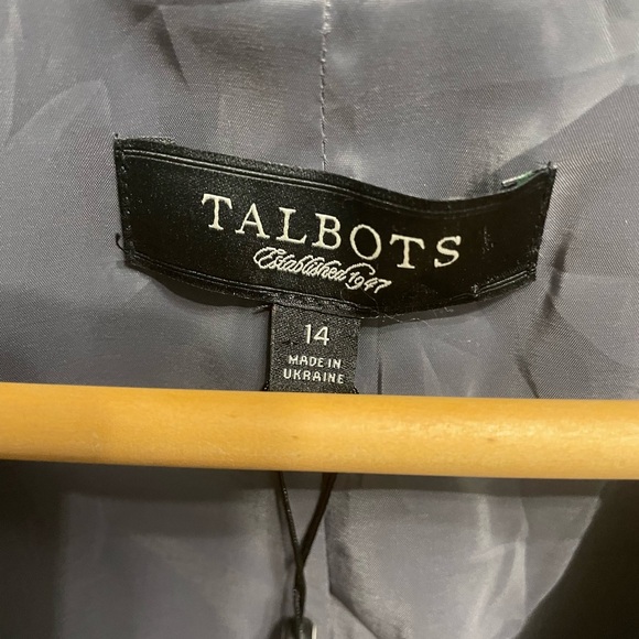 NWT TALBOTS Kate Fit Romantically Curvy Wool Blend Jacket Sz 14 Gray Blazer - Picture 6 of 10